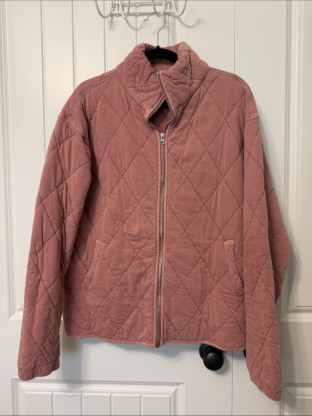 wild fable Quilted Diamond Puffer Jacket in Dusty Rose EUC